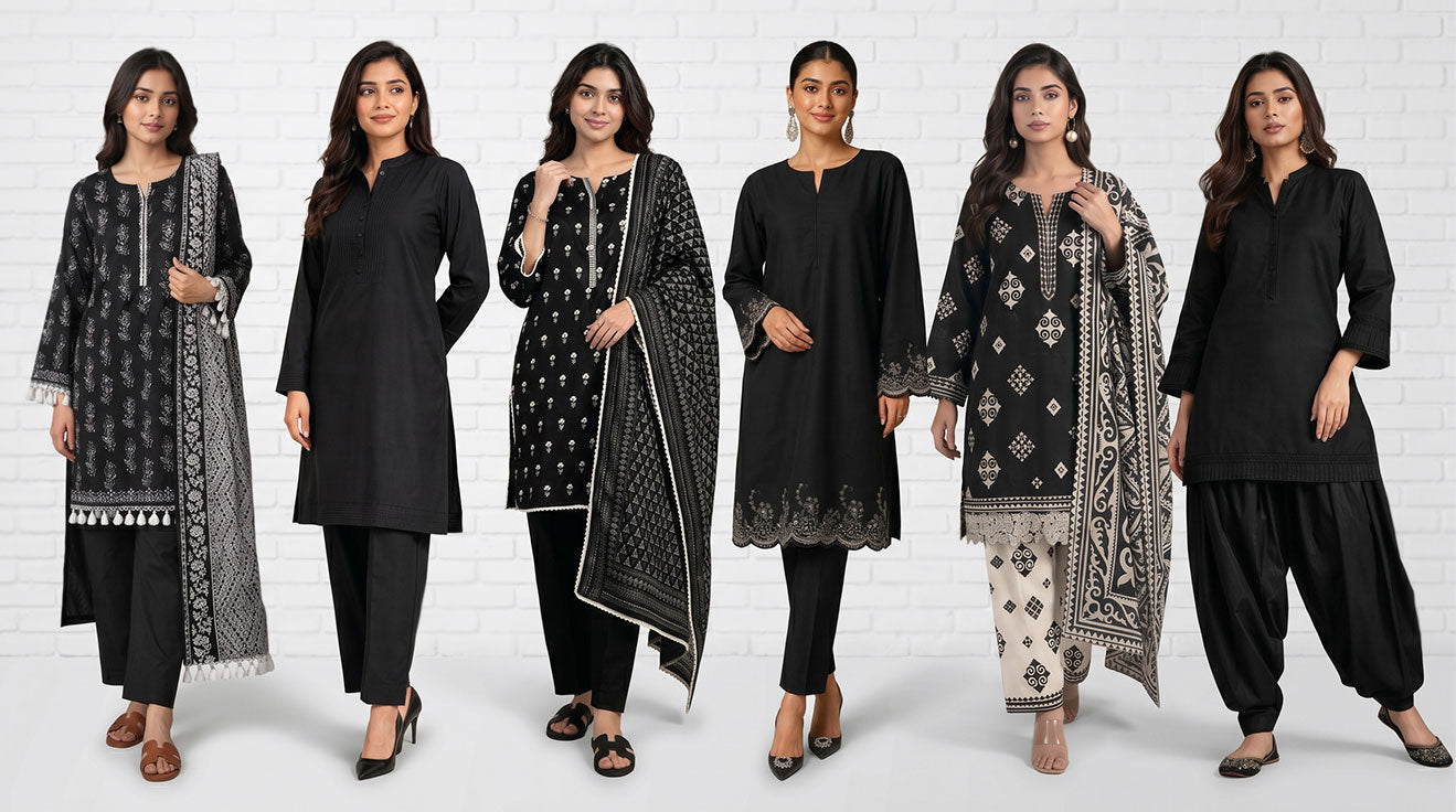 Fasl-e-Siyah collection by Mirasl featuring ready to wear 3 piece stitched lawn suits and 2 piece coard suits for women