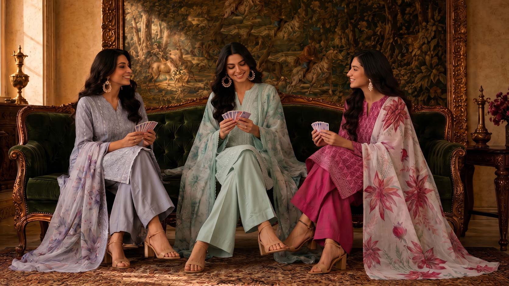 3 Piece Stitched Embroidered Suits