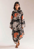 Urban Brushstroke 2 piece printed lawn co-ord set front view by Mirasl