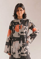 Urban Brushstroke two piece printed lawn coord set back view