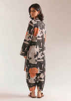 Urban Brushstroke printed lawn outfit close up view