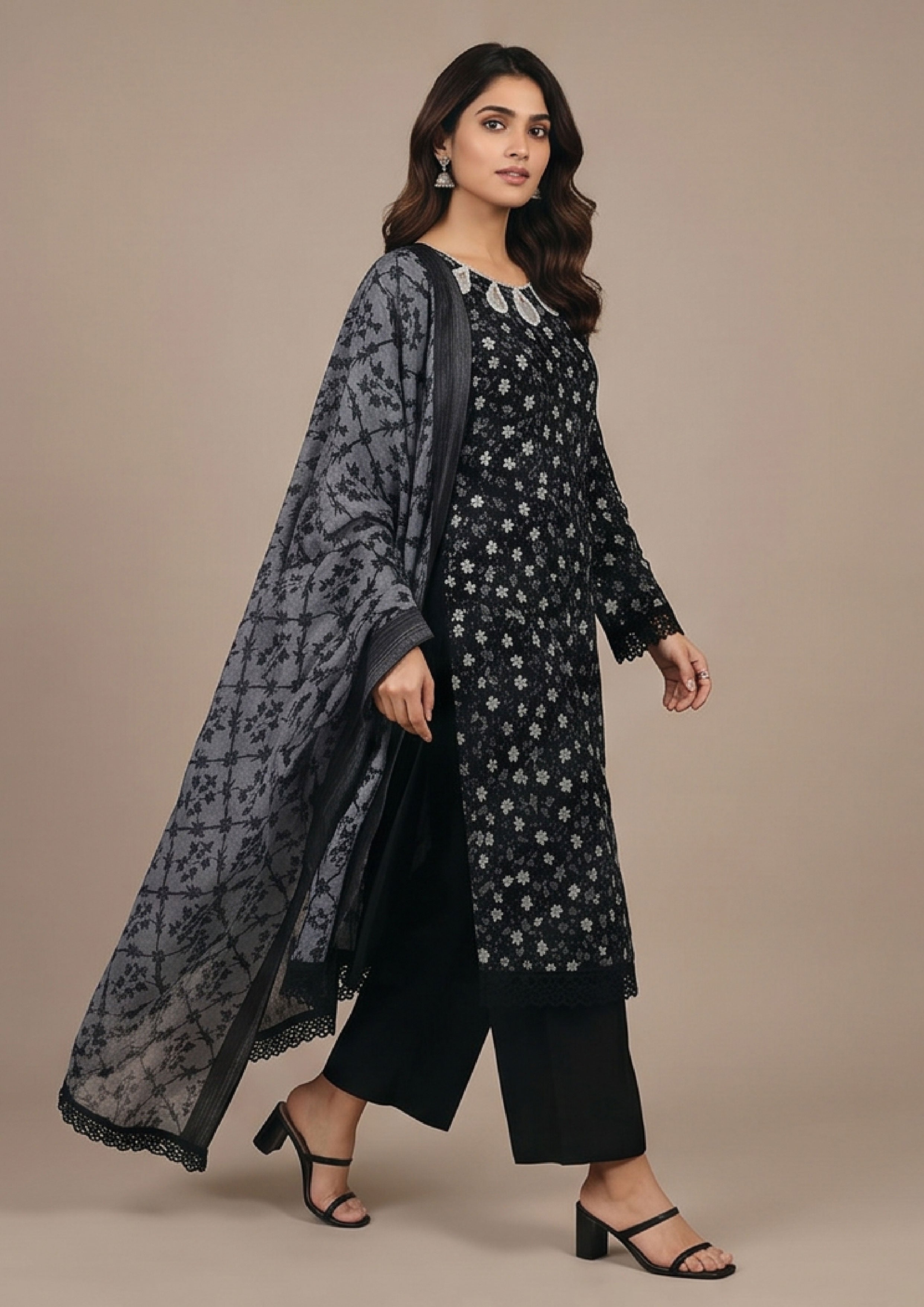 3 Piece Stitched Lawn Suit