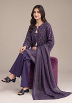 Amethyst Bloom product image 02 showing the 3 Piece Stitched Lawn Suit in Printed Lawn from the fasl-e-rang collection by Mirasl.
