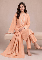 Apricot Soft - 3 Piece Stitched Lawn Suit - Fasl-e-Rang - Mirasl