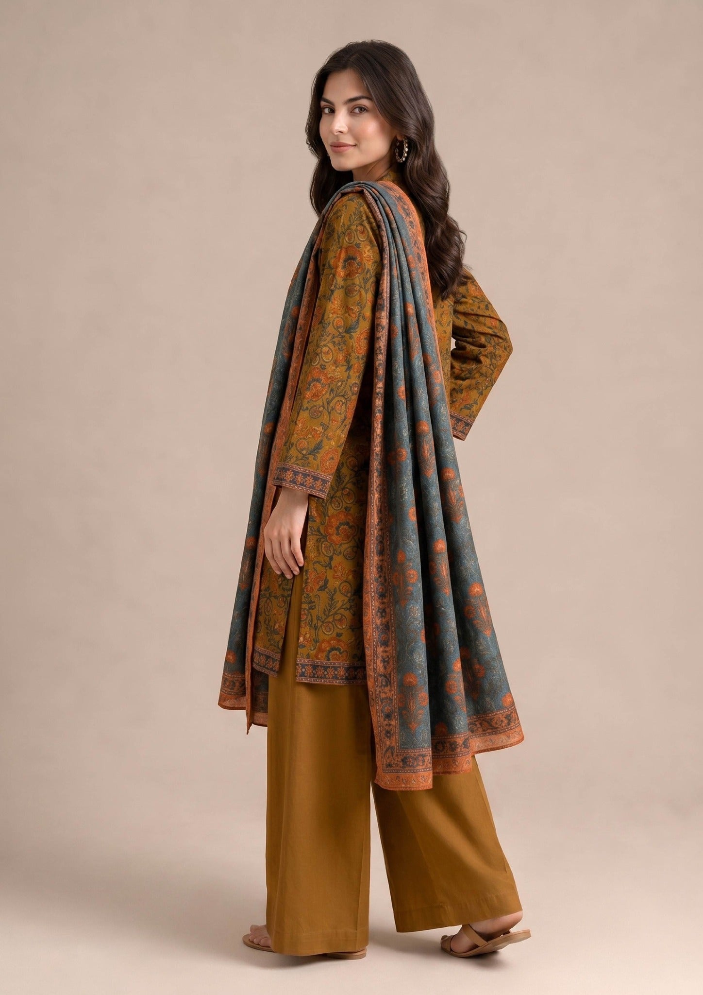 Autumn Petals printed lawn suit with matching dupatta from Mirasl fasl-e-rang collection