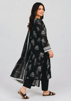 Botanical Sketch Noir kurta trouser dupatta suit with lace cuffs