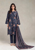 Celestial Petals 3 Piece Stitched Lawn Suit by Mirasl from the fasl-e-rang collection front view