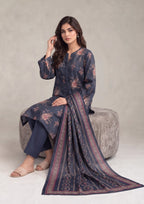 Celestial Petals premium Printed Cambric Lawn Dress close-up