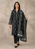 Charcoal Noir black 3 piece stitched lawn suit for Pakistani women