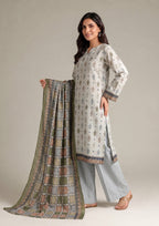 Desert Serenity 3 Piece Stitched Lawn Suit front view by Mirasl
