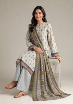Back view of Desert Serenity 3 Piece Stitched Lawn Suit