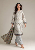 Side profile of Desert Serenity with printed dupatta