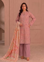 Dusty Rose 3 Piece Stitched Embroidered Suit from the Fasl-e-Rang Collection by Mirasl