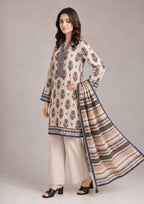Earthen Motif premium Printed Cambric Lawn Dress side view