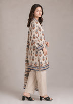 Earthen Motif women's 3 Piece Stitched Lawn Suit back view