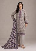 Ethereal Plum 3 Piece Stitched Lawn Suit by Mirasl from the fasl-e-rang collection with elegant floral Printed Lawn design