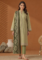 Green Dotted 3 Piece Stitched Lawn Suit from the fasl-e-rang collection by Mirasl