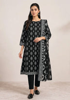 Heritage Noir black 3 piece stitched lawn suit for Pakistani women