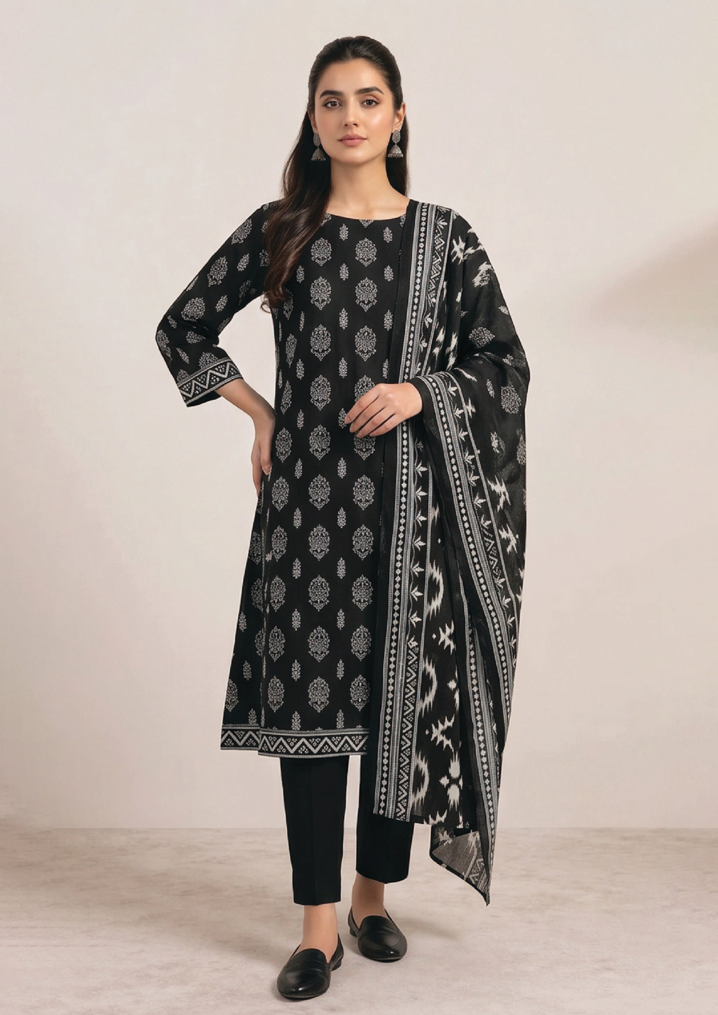 heritage-noir-semi-formal-lawn-suit-dupatta