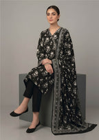 Midnight Chintz black kurta trouser dupatta suit with chintz floral print