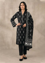Pakistani Charcoal Noir 3 piece lawn suit for office and semi formal wear