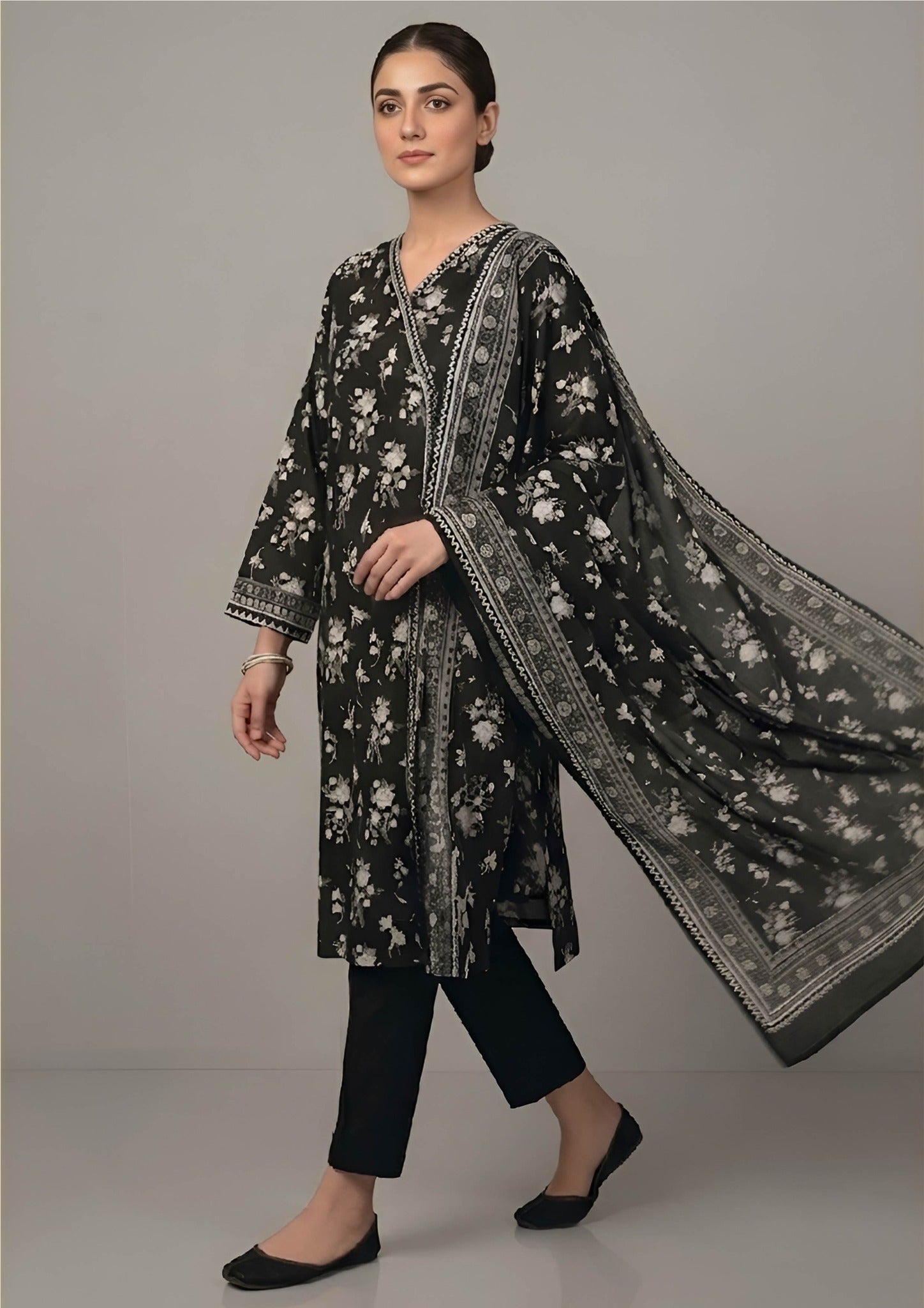 Pakistani Midnight Chintz lawn suit for office wear and formal lunches