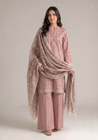 Rose Shimmer Designer 3 Piece Stitched Lawn Suit with elegant printed dupatta – Full Look