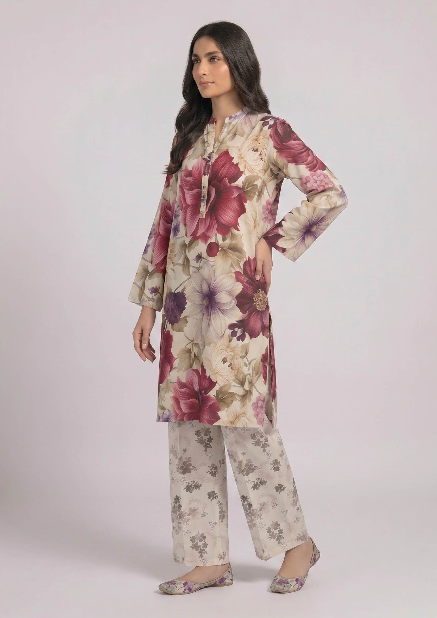 Ruby Petal printed lawn outfit rear view