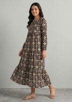 Sable Symphony printed lawn coord set main view