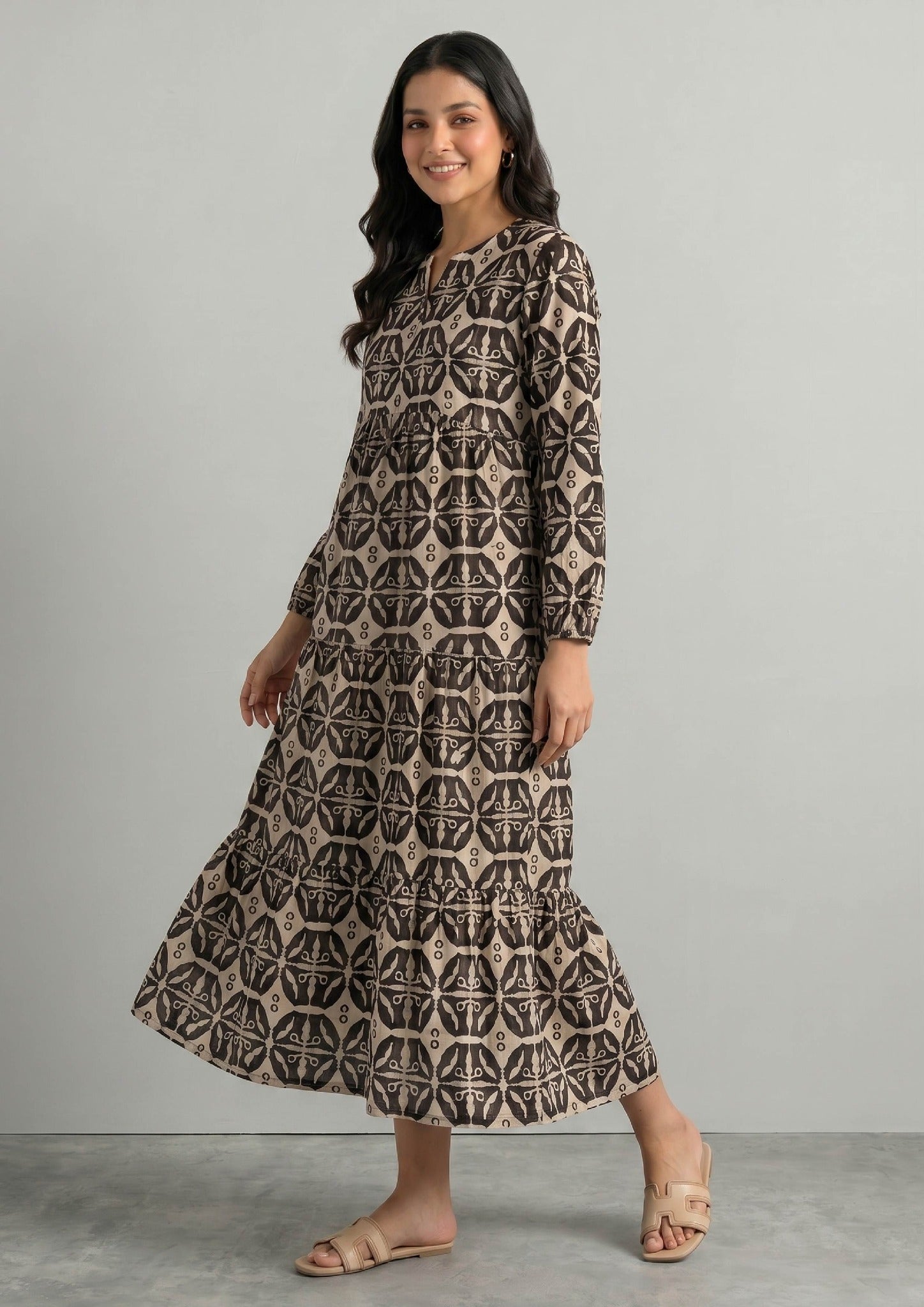 Sable Symphony printed lawn coord set main view