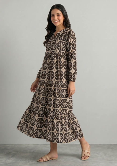 Sable Symphony printed lawn coord set main view