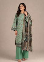 Sage Bloom 3 Piece Stitched Lawn Suit in Cambric Lawn from the fasl-e-rang collection by Mirasl front view