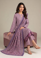 Serene Mauve Pakistani lawn dress with matching printed dupatta from the fasl-e-rang collection.