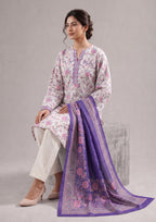 Elegant back and side view of Springtime 3 Piece Stitched Lawn Suit by Mirasl
