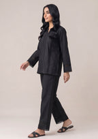 Stitched black trouser for Pakistani women designed for office wear and casual styling