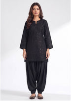 Traditional black balloon shalwar women bottoms by Mirasl for office wear casual wear and modest styling