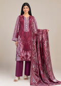 Velvet Rose 3 Piece Stitched Lawn Suit in Printed Lawn with rich rose print and matching dupatta by Mirasl